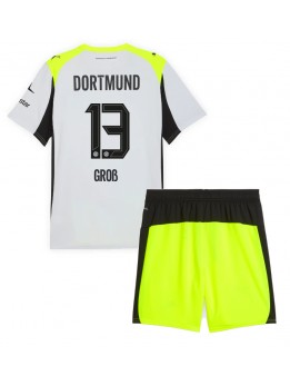 Borussia Dortmund Pascal Gross #13 Replika Borta Kläder Barn 2025-26 Kortärmad (+ byxor)